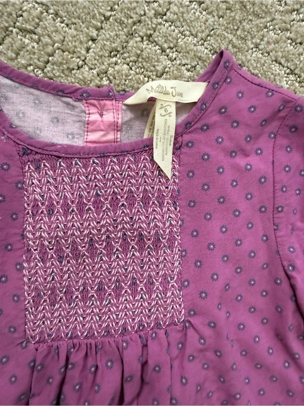 Matilda Jane Purple Long-Sleeve Floral Embroidered Tunic